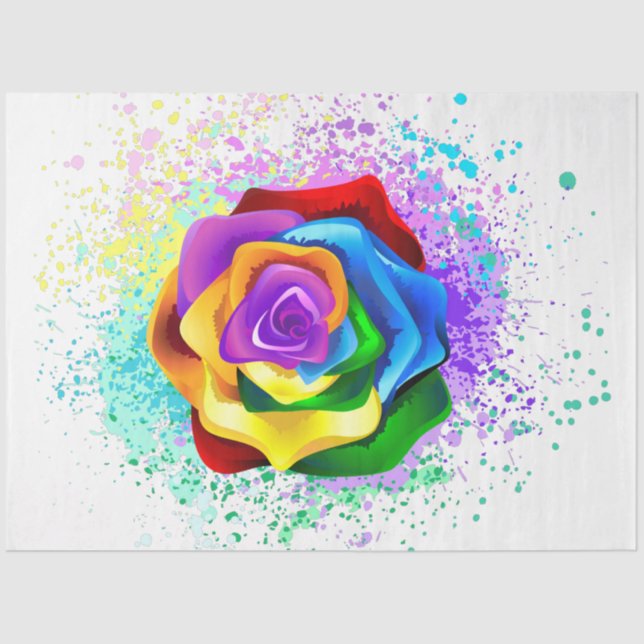 Colourful Rainbow Rose Tissue Paper (Front)