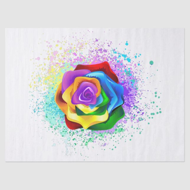 Colourful Rainbow Rose Tissue Paper (Front)