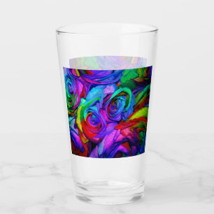 Colourful Rainbow Roses #1 Glass