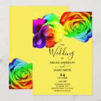 Colourful Rainbow Roses Bold Floral Wedding