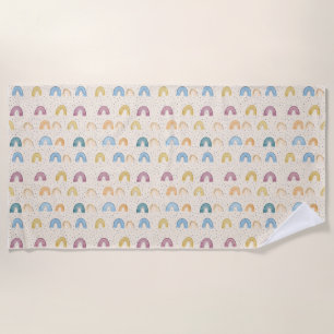 Colourful Rainbow Seamless Pattern Beach Towel