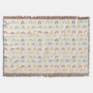 Colourful Rainbow Seamless Pattern Throw Blanket
