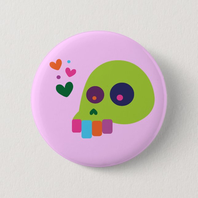 Colourful Rainbow Skull 6 Cm Round Badge (Front)