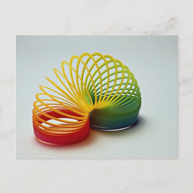 Colourful Rainbow slinky toy for kids Postcard (Front)
