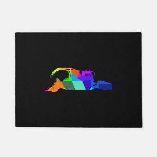 Colourful rainbow snow groomer snow vehicles doormat