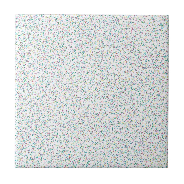 Colourful Rainbow Speckled Dots Ceramic Tile (Front)