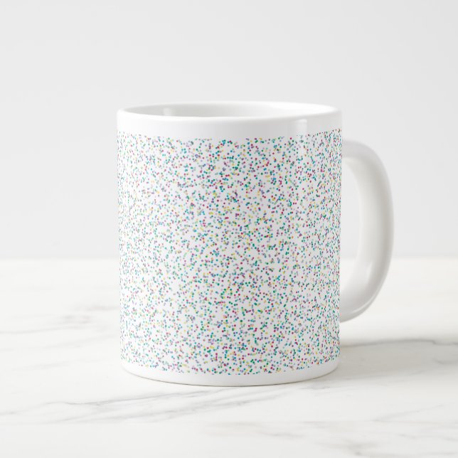 Colourful Rainbow Speckled Dots Large Coffee Mug (Front Right)
