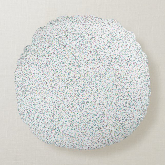 Colourful Rainbow Speckled Dots Round Cushion (Front)