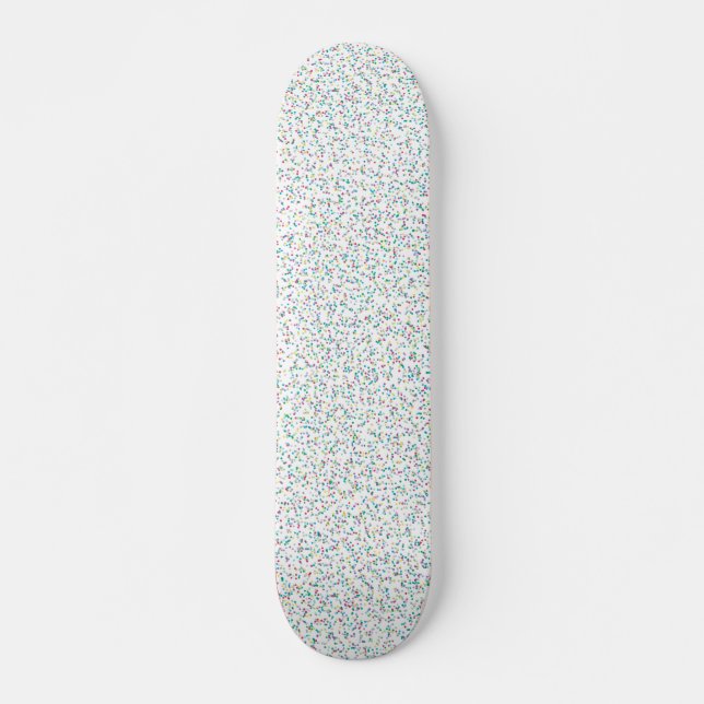 Colourful Rainbow Speckled Dots Skateboard (Front)