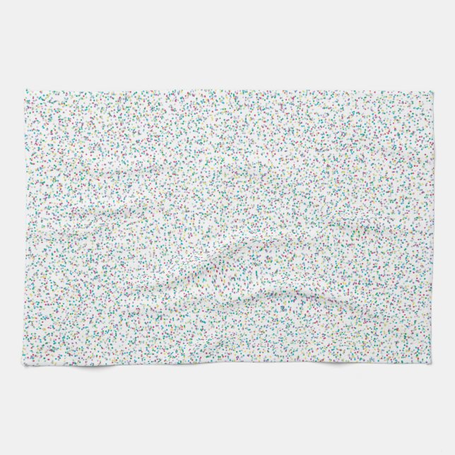 Colourful Rainbow Speckled Dots Tea Towel (Horizontal)
