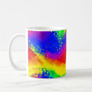 Colourful Rainbow Splattered Paint Pattern  Coffee Mug