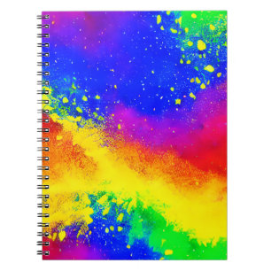 Colourful Rainbow Splattered Paint Pattern   Notebook