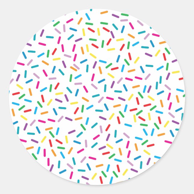 Colourful Rainbow Sprinkles Pattern Classic Round Sticker (Front)
