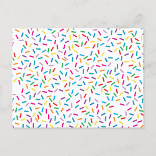 Colourful Rainbow Sprinkles Pattern Holiday Postcard