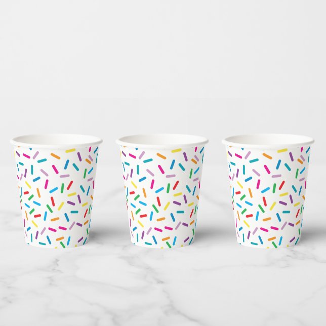 Colourful Rainbow Sprinkles Pattern Paper Cups (Multi)