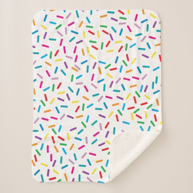 Colourful Rainbow Sprinkles Pattern Sherpa Blanket (Front)
