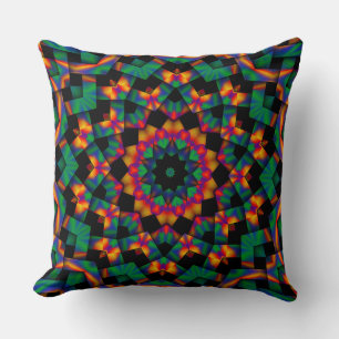 Colourful Rainbow Star Orange Purple Green Blue Cushion