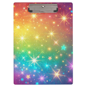 Colourful Rainbow star space Clipboard