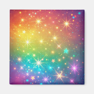 Colourful Rainbow star space Magnet