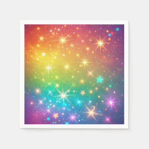 Colourful Rainbow star space Napkin
