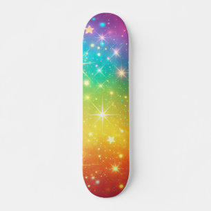 Colourful Rainbow star space Skateboard