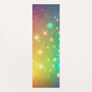 Colourful Rainbow star space Yoga Mat