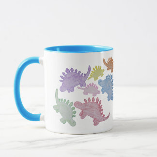 Colourful Rainbow Stegosaurus Mug 11 oz