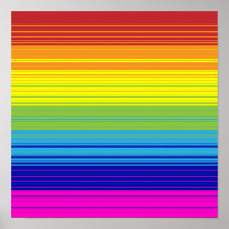 Colourful Rainbow Stripes art pattern background Poster