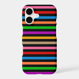 Colourful Rainbow Stripes Lines Design - Black