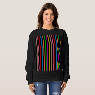Colourful Rainbow Stripes Lines Design - Black Sweatshirt