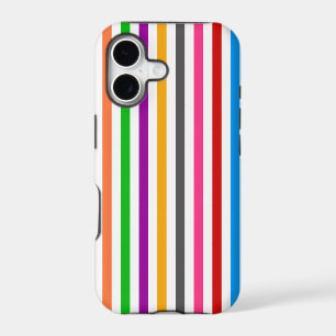 Colourful Rainbow Stripes Lines Design - White