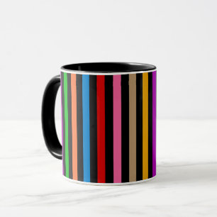 Colourful Rainbow Stripes Lines Design - White Mug