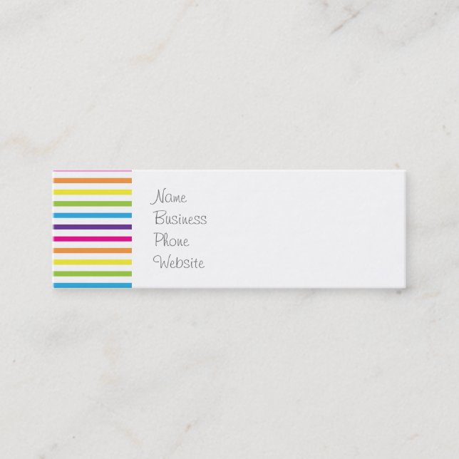 Colourful Rainbow Stripes Pattern Gifts for Teens Mini Business Card (Front)