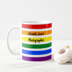 Colourful Rainbow Stripes Photographer Template Coffee Mug