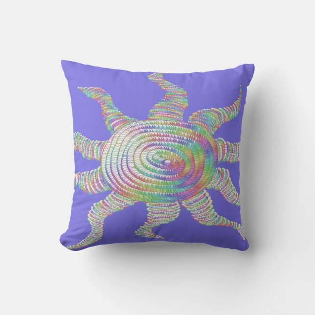 Colourful Rainbow Sun Cushion (Front)