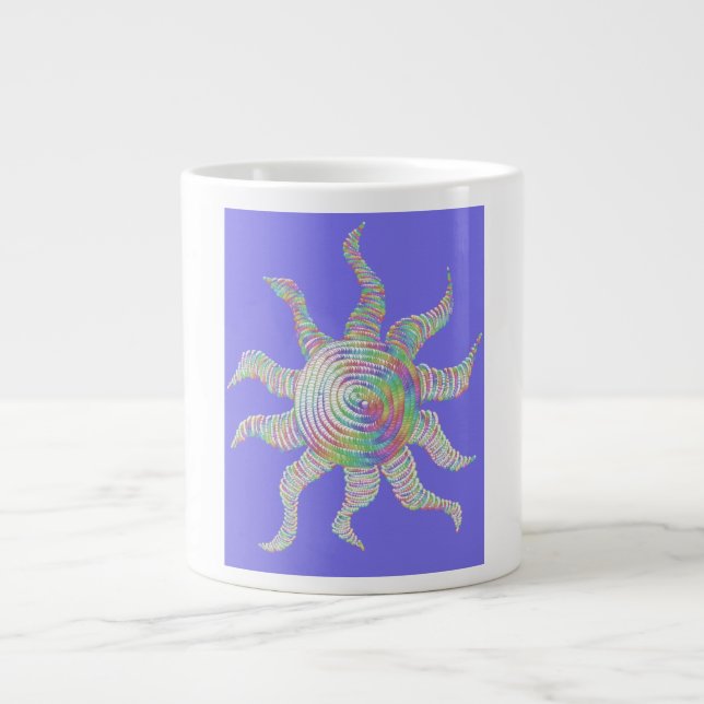 Colourful Rainbow Sun Large Coffee Mug (Front)
