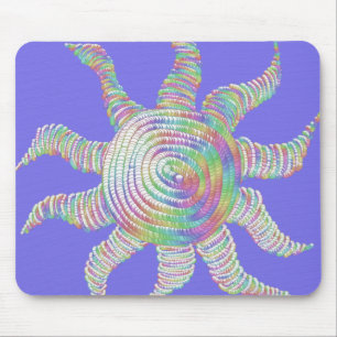 Colourful Rainbow Sun Mouse Pad