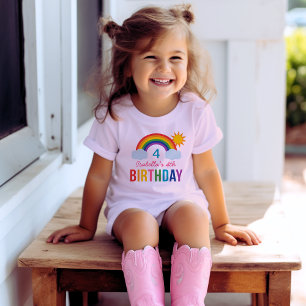 Colourful Rainbow Sunshine Birthday Kids T-Shirt