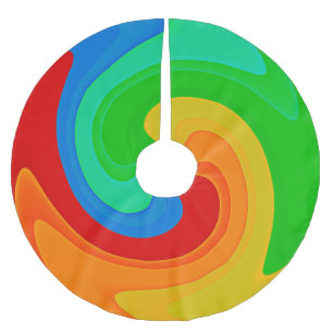 Colourful Rainbow Swirl Abstract Tree Skirt