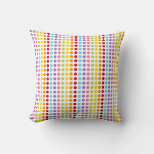 Colourful Rainbow Swirl Dot Pattern Decor Cushion