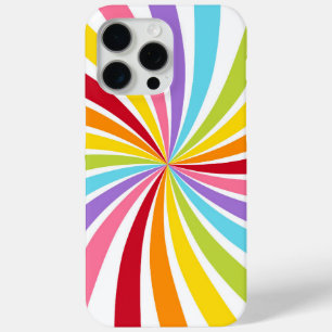 Colourful Rainbow Swirl Modern Fun Bright Girly iPhone 15 Pro Max Case