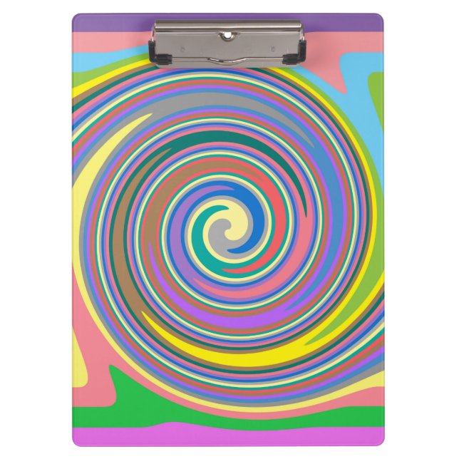 Colourful rainbow swirl pattern clipboard (Front)