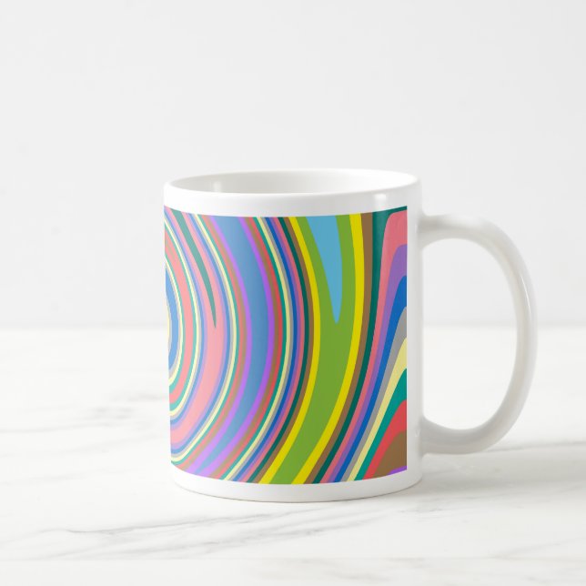 Colourful rainbow swirl pattern coffee mug (Right)