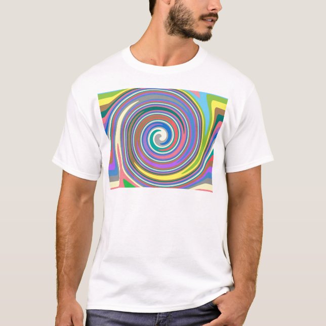 Colourful rainbow swirl pattern T-Shirt (Front)