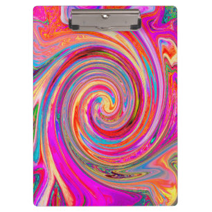Colourful Rainbow Swirl Retro Abstract Design Clipboard