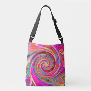 Colourful Rainbow Swirl Retro Abstract Design Crossbody Bag