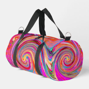 Colourful Rainbow Swirl Retro Abstract Design Duffle Bag