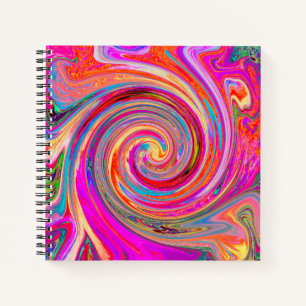 Colourful Rainbow Swirl Retro Abstract Design Notebook