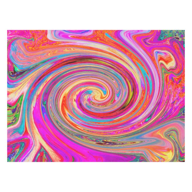Colourful Rainbow Swirl Retro Abstract Design Tablecloth (Front (Horizontal))