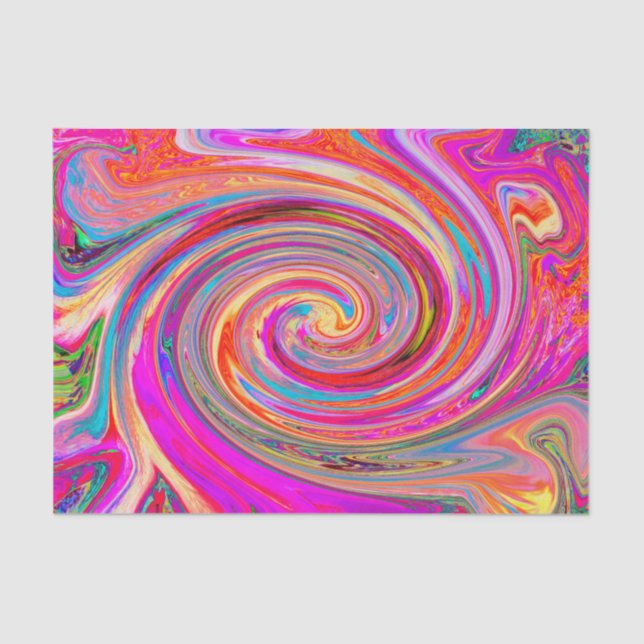 Colourful Rainbow Swirl Retro Abstract Design Tissue Paper (Front)
